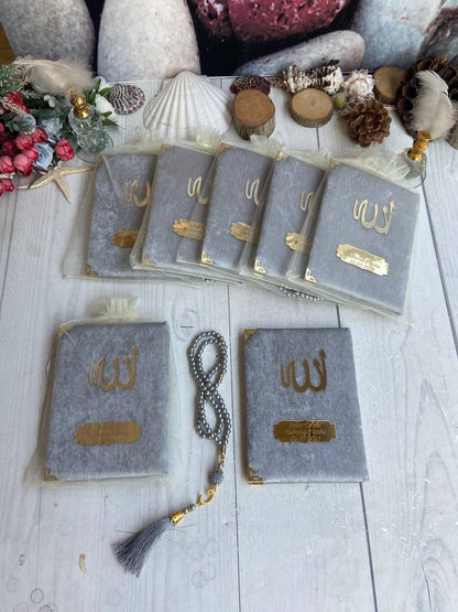 10 adet Kadife Yasin Kitabı Tespih Seti Keseli(Toptan)